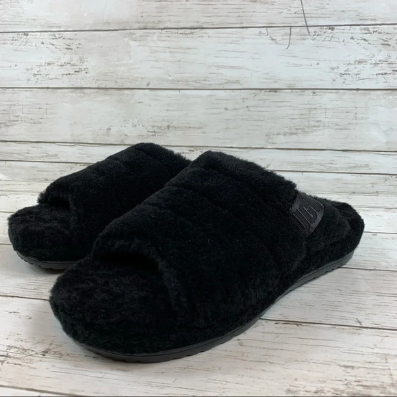 UGG Fluff You Black Slippers